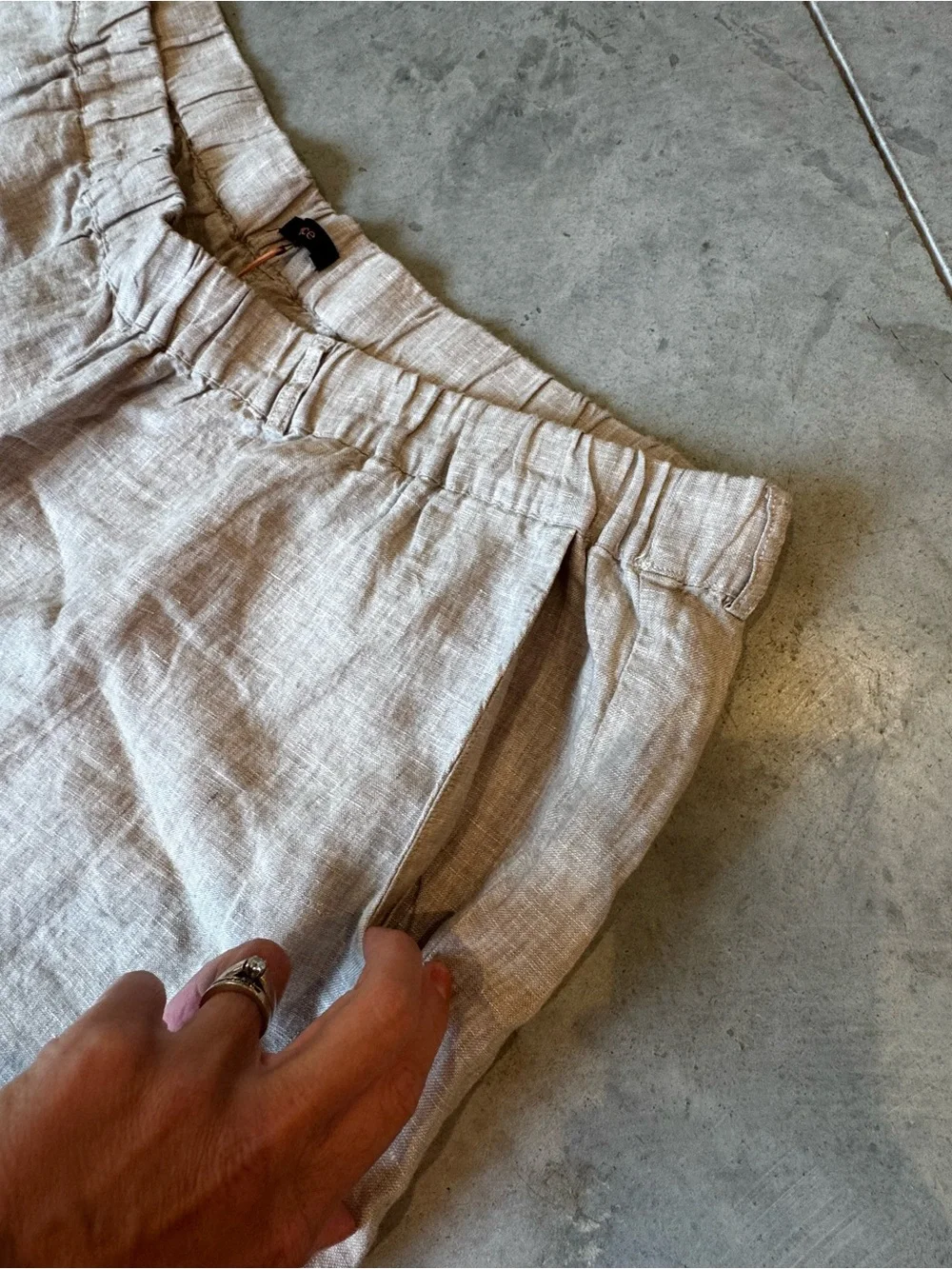 NWT Quince Cropped 100% European Linen Pants in Light Beige Size 3X